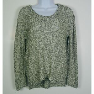 RETROD WOMEN CREAM & BLACK LONG SLEEVE KNITTED SWEATER W/ELBOW PATCHES. SIZE SP